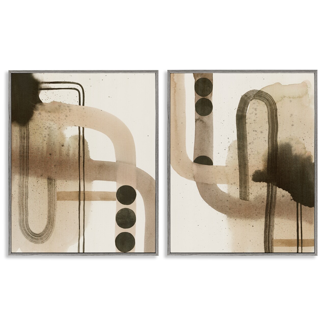 Stupell Industries Midcentury Curved Arches 2pc Framed Giclee Wall Art Set Design by Grace Popp